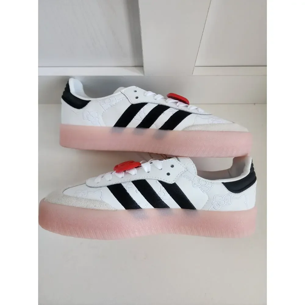 Adidas Hello Kitty HK x Sambae‎ White Black Pink Red Bow Women's 7 NEW- IG4450